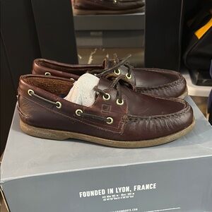 Sperry Brown Leather Boat Shoes with Moccasin Stitching never worn size 7M